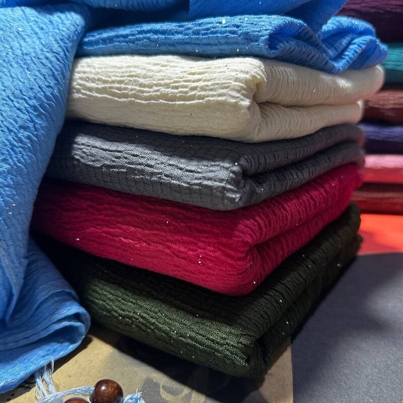 شال پفکی چهارفصل اکلیلی جاذبه منگوله دار